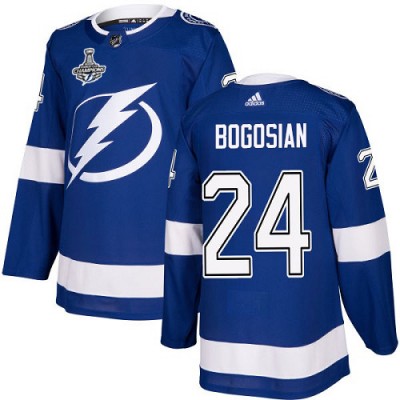 Adidas Tampa Bay Lightning #24 Zach Bogosian Blue Home Authentic 2020 Stanley Cup Champions Stitched NHL Jersey